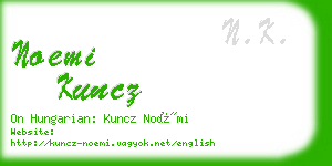 noemi kuncz business card
